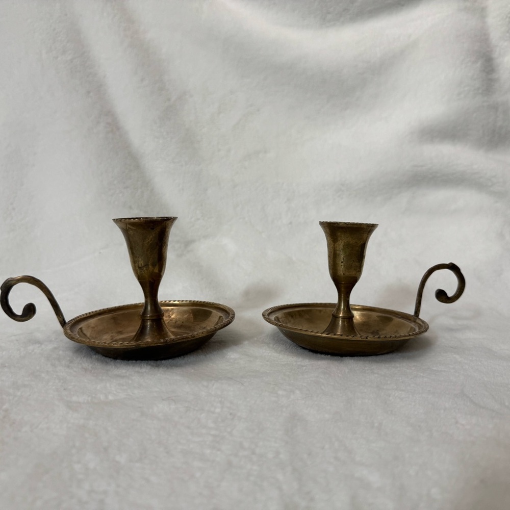 Vintage Brass Candle Holders